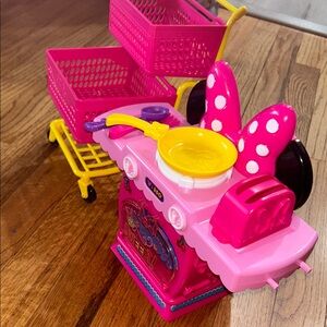 Minnie Mouse Toy Shopping Cart & Kitchen Set